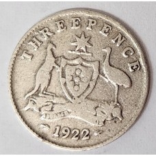 AUSTRALIA 1922 . THREEPENCE
